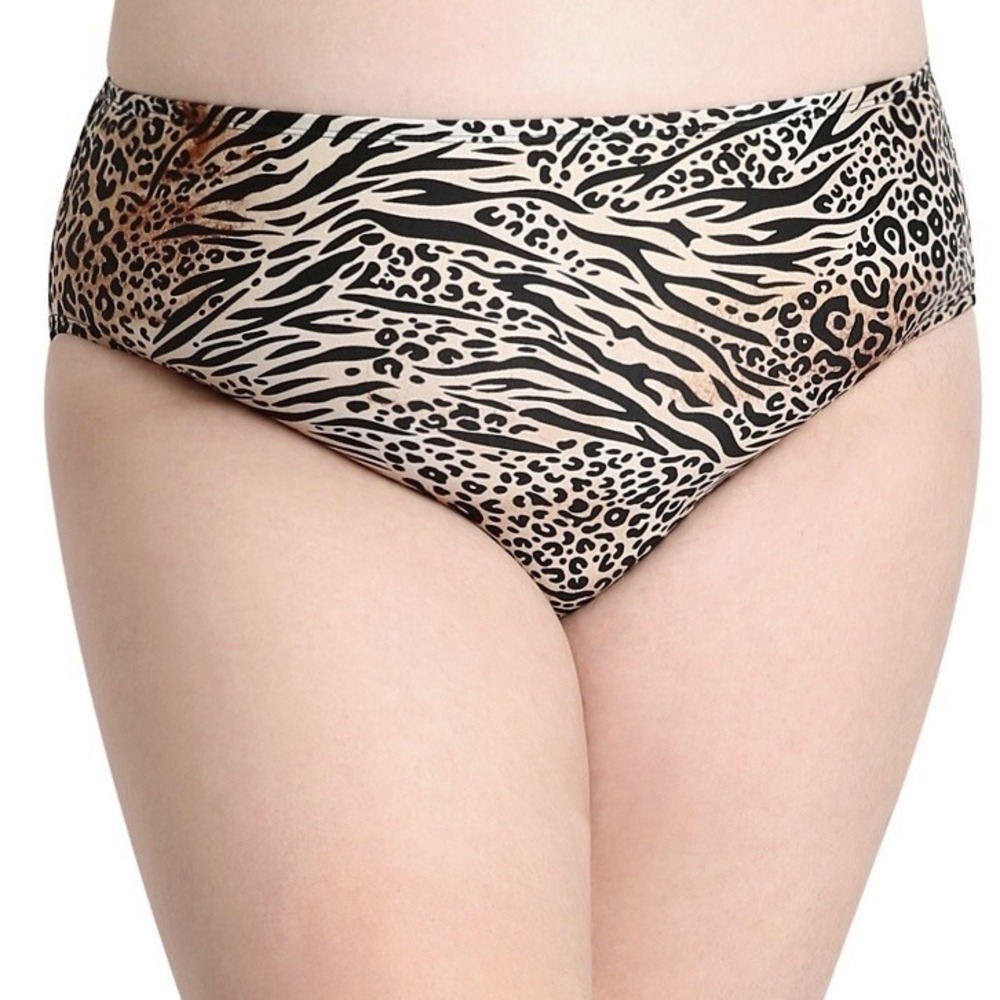 Lysa Swim Evelyn Bottoms 3X 26W New with Tags Animal Print UPF 50+ Bikini High